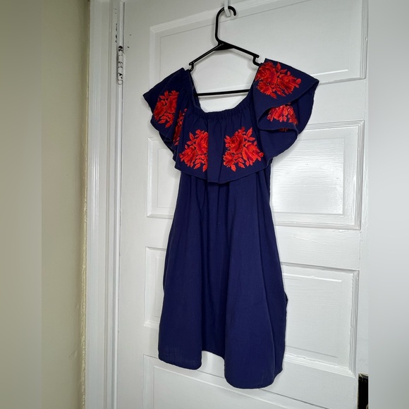 Umgee Floral Off the shoulder ruffle Dress Floral Embroidered Large - Picture 10 of 11